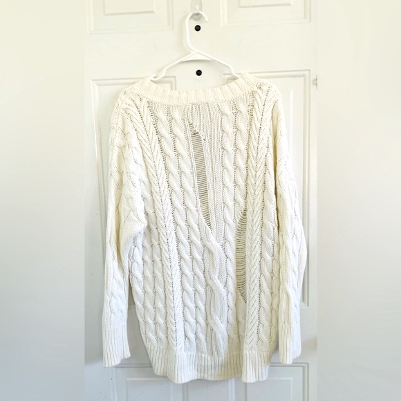 Express Distressed V-neck Asymmetrical high-low Sweater Size M - Picture 2 of 11